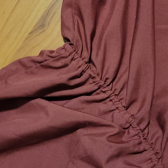 Y2K Maroon off the shoulder light weight Summer dress by Angie Small - Picture 5 of 8